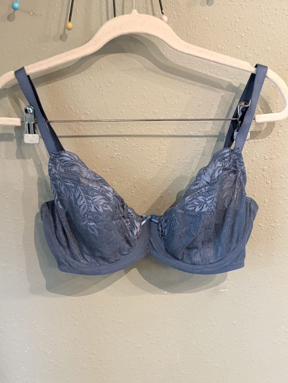Understance 34G Women's Lace Bra Foggy Blue